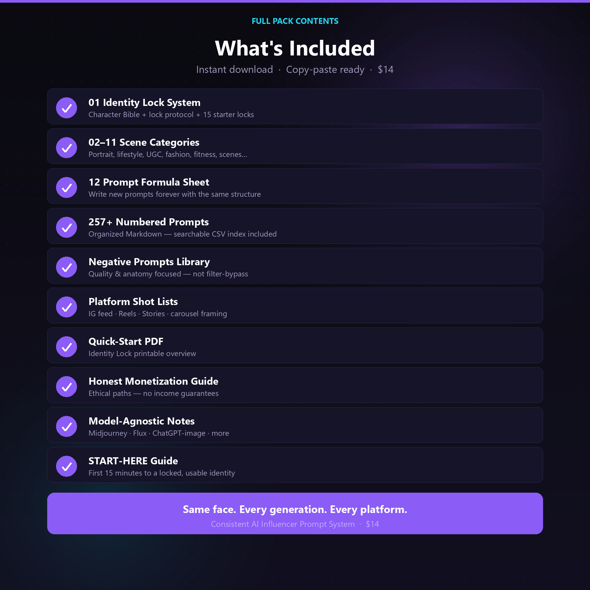 What's included checklist