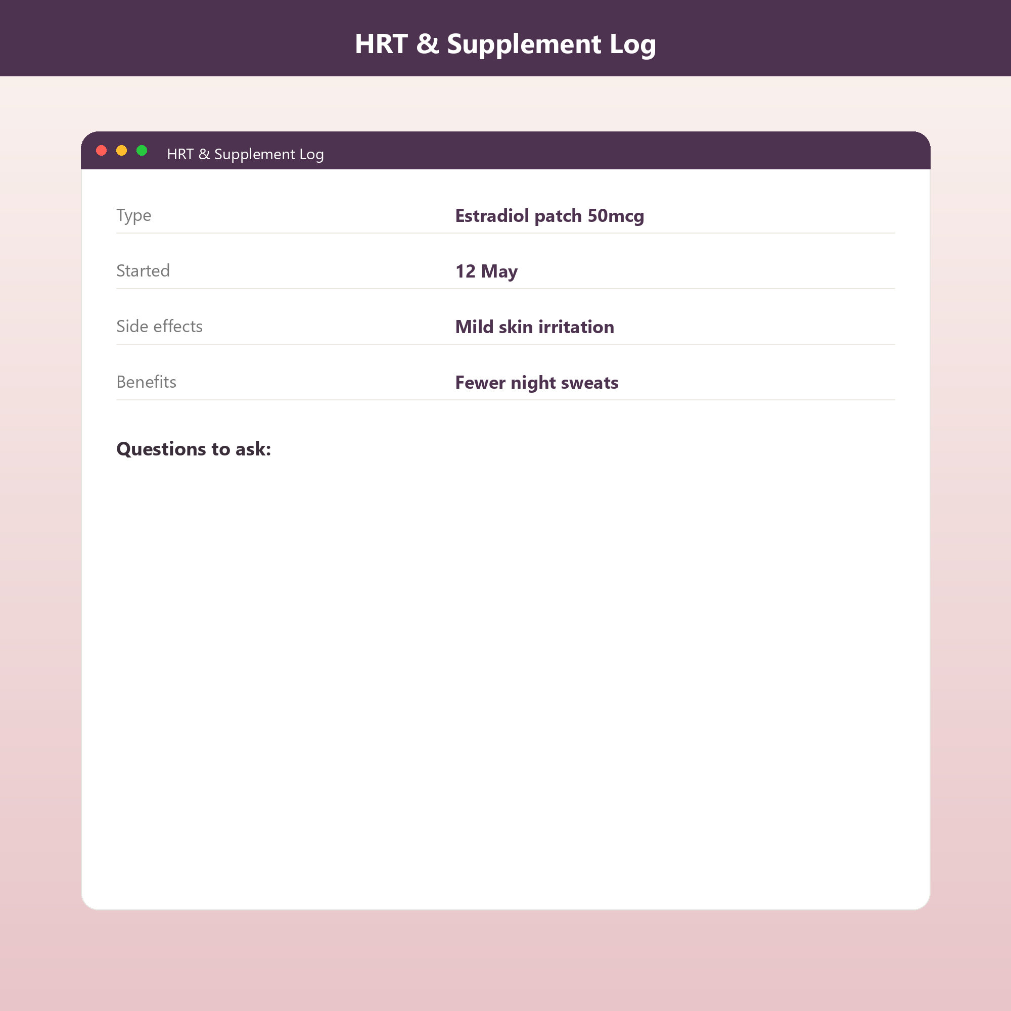 Perimenopause & Menopause Tracker screenshot